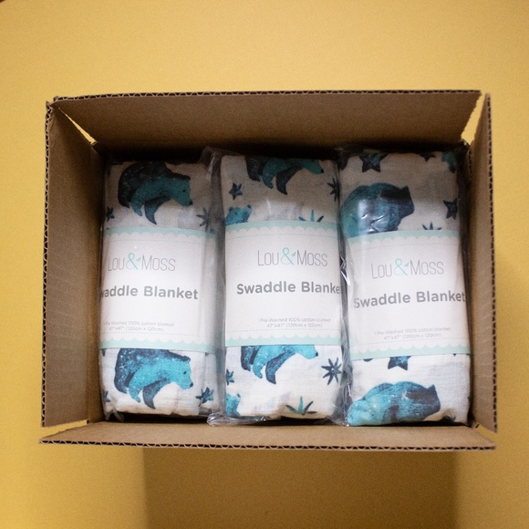 Galaxy Bear Baby Muslin Swaddle Blankets LOT of 9 - Picture 1 of 5